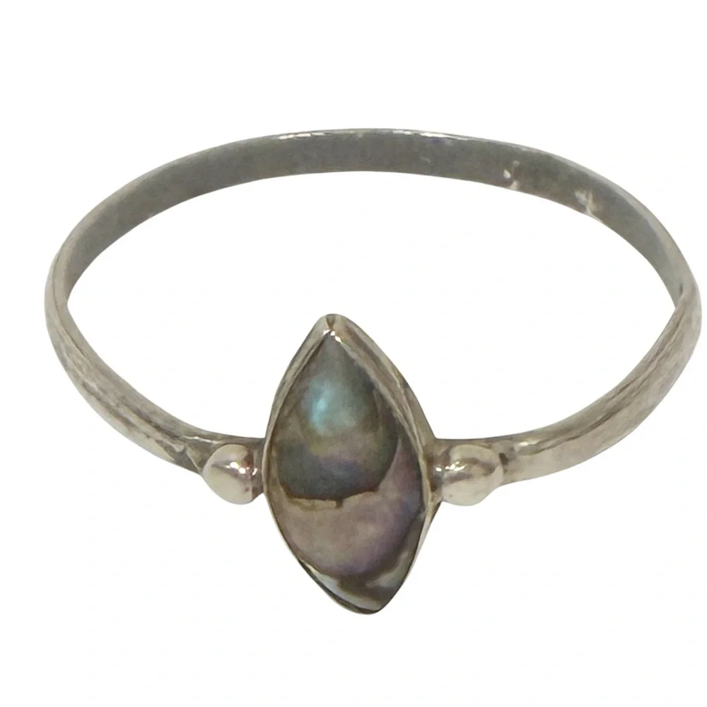 925 Sterling Silver Ring Size 9 Abalone Shell Handmade Jewelry - Picture 1 of 5